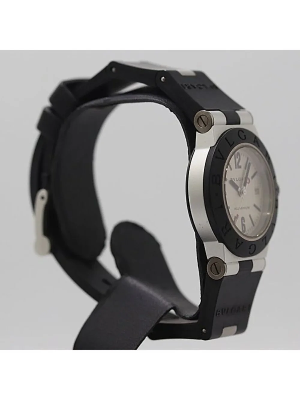 Bvlgari Bulgari Aluminum AL Rubber Silver Dial Watch